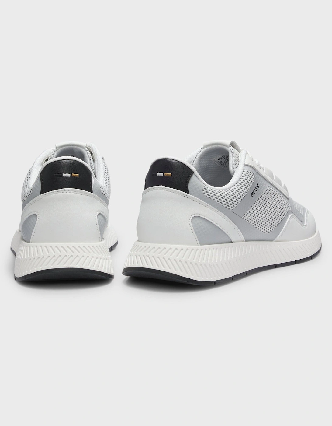BOSS Orange Mens Reflective-nylon trainers with ridged sole - Open White 121