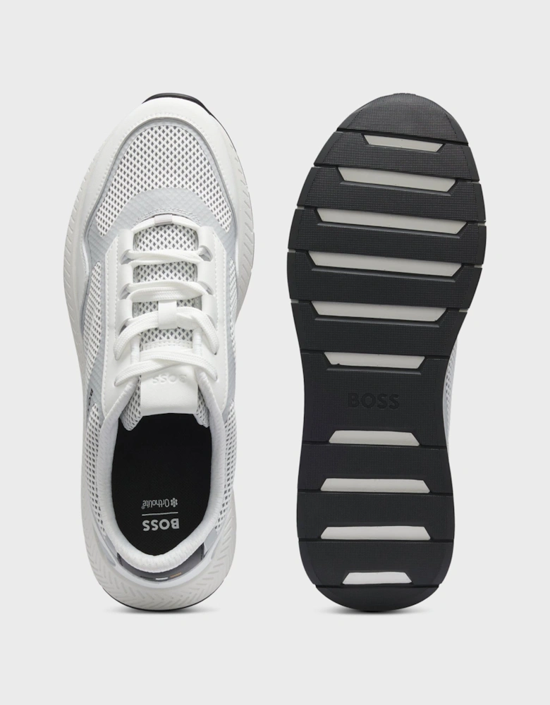BOSS Orange Mens Reflective-nylon trainers with ridged sole - Open White 121