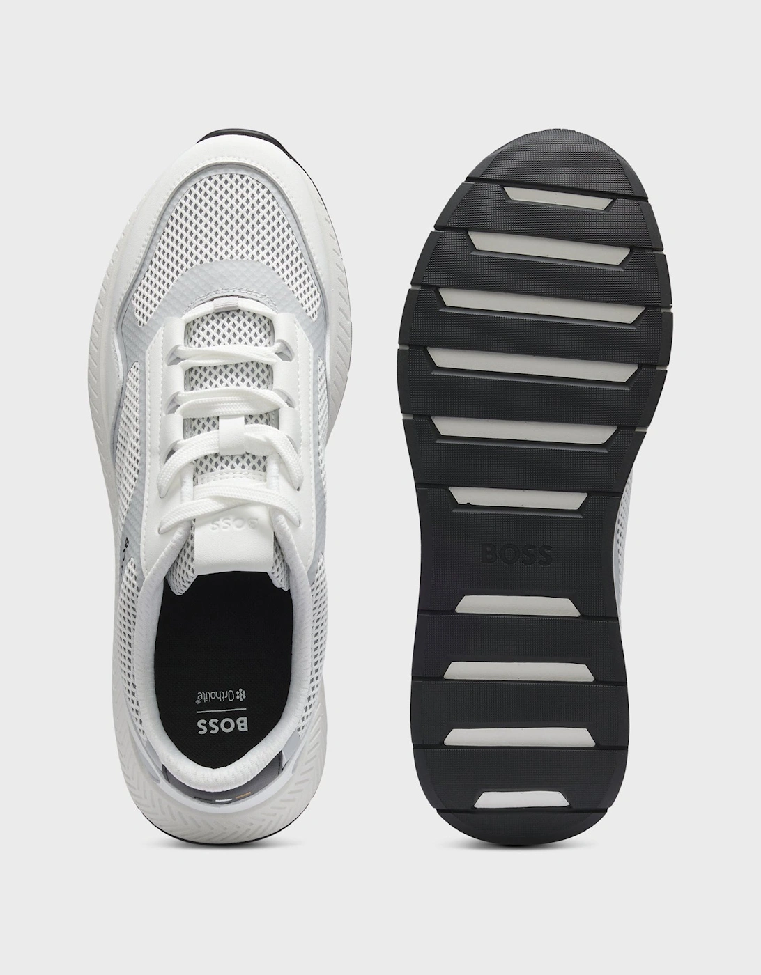 BOSS Orange Mens Reflective-nylon trainers with ridged sole - Open White 121