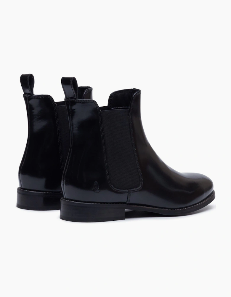 Hush Puppies Colette Leather Women's Black Wide Fit Flat Chelsea Boots
