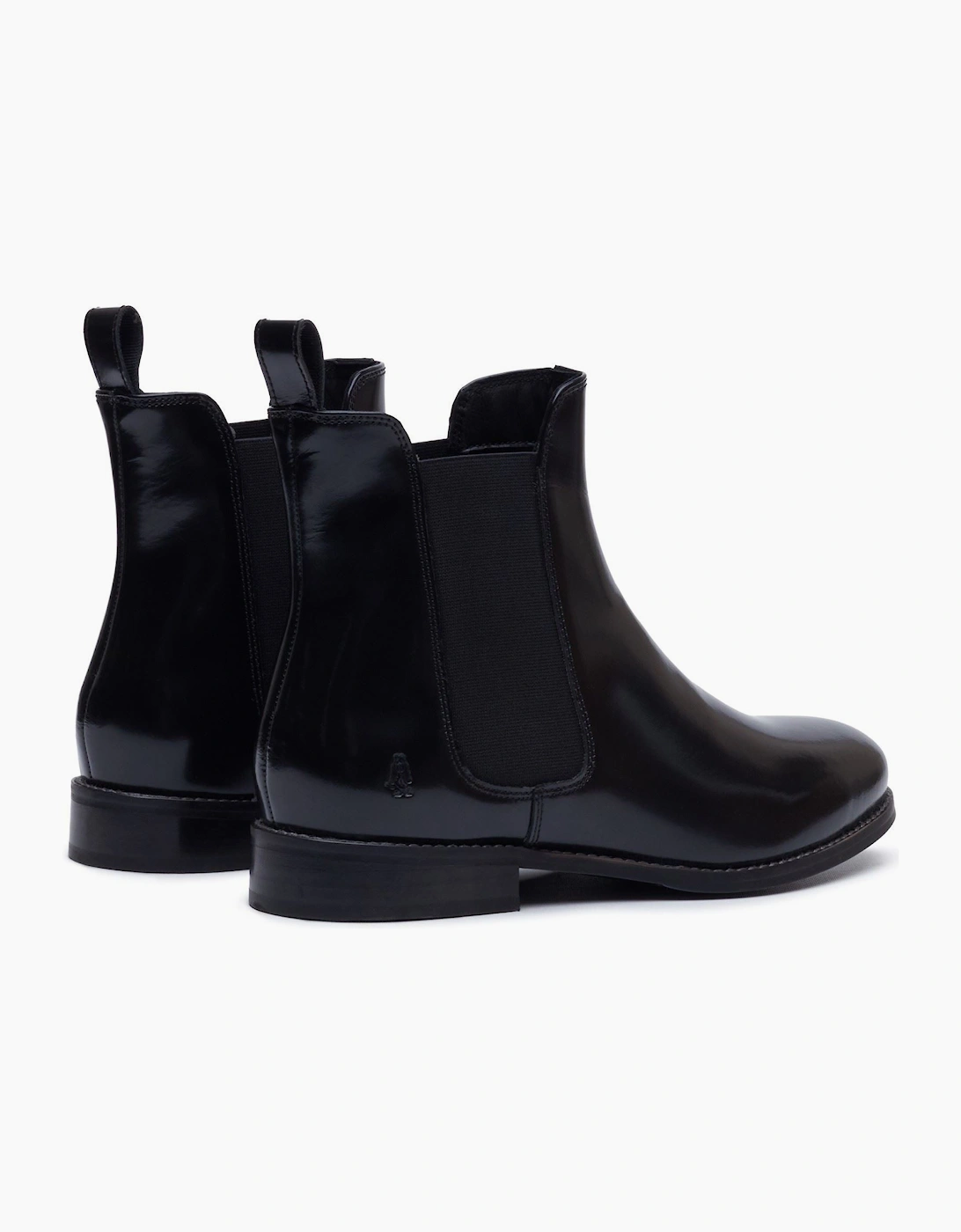 Hush Puppies Colette Leather Women's Black Wide Fit Flat Chelsea Boots
