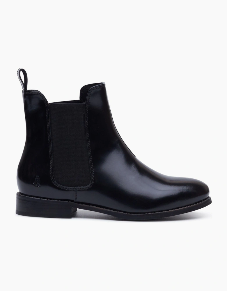 Hush Puppies Colette Leather Women's Black Wide Fit Flat Chelsea Boots