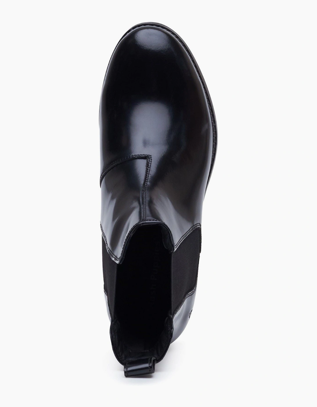 Hush Puppies Colette Leather Women's Black Wide Fit Flat Chelsea Boots