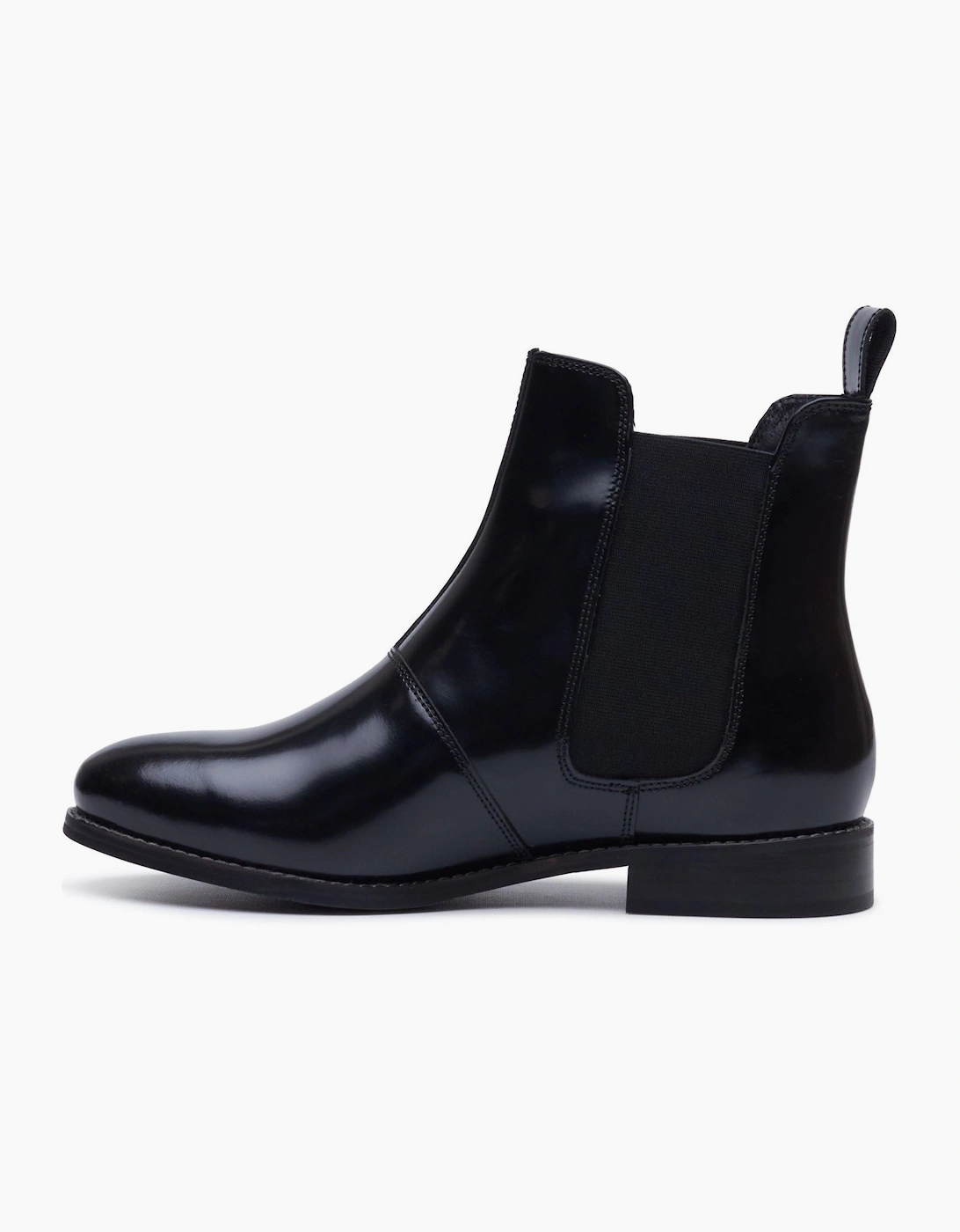 Hush Puppies Colette Leather Women's Black Wide Fit Flat Chelsea Boots