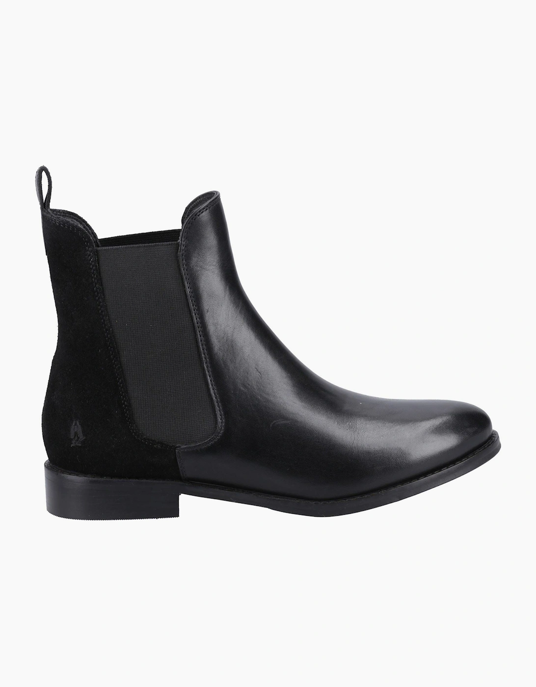 Hush Puppies Colette Leather Women's Black Wide Fit Flat Chelsea Boots
