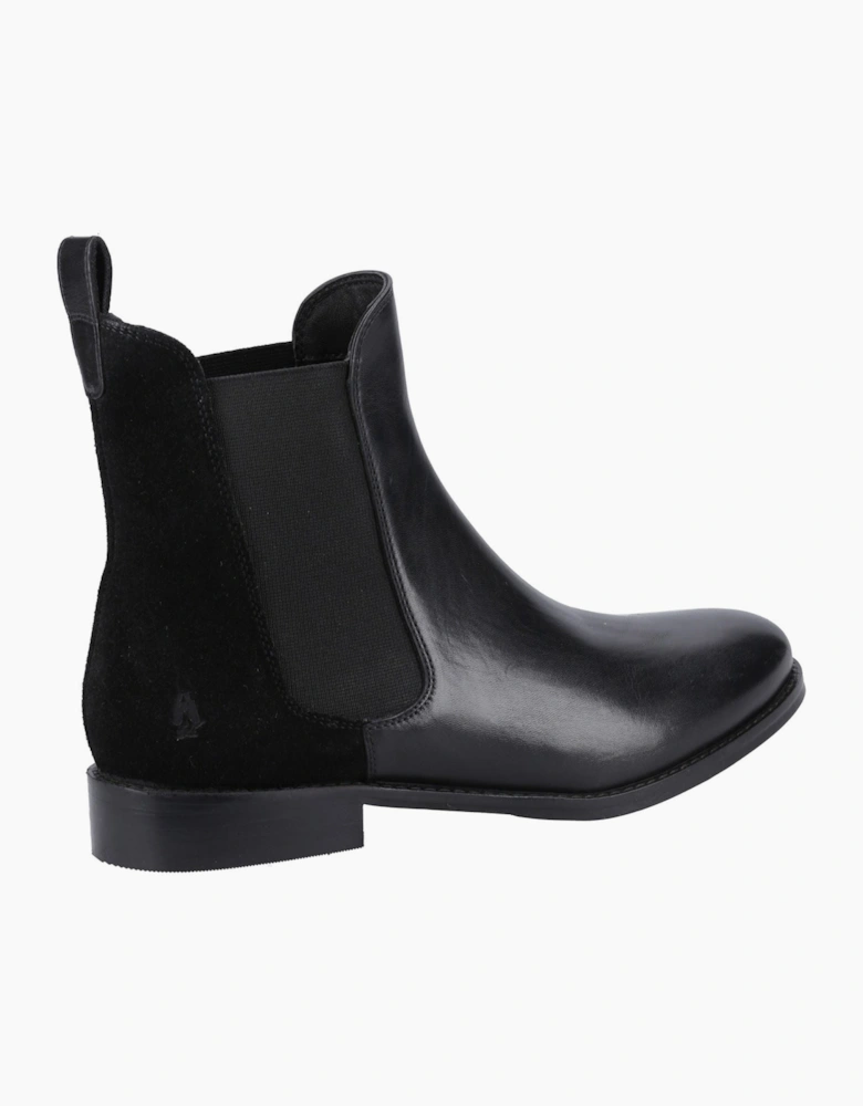 Hush Puppies Colette Leather Women's Black Wide Fit Flat Chelsea Boots