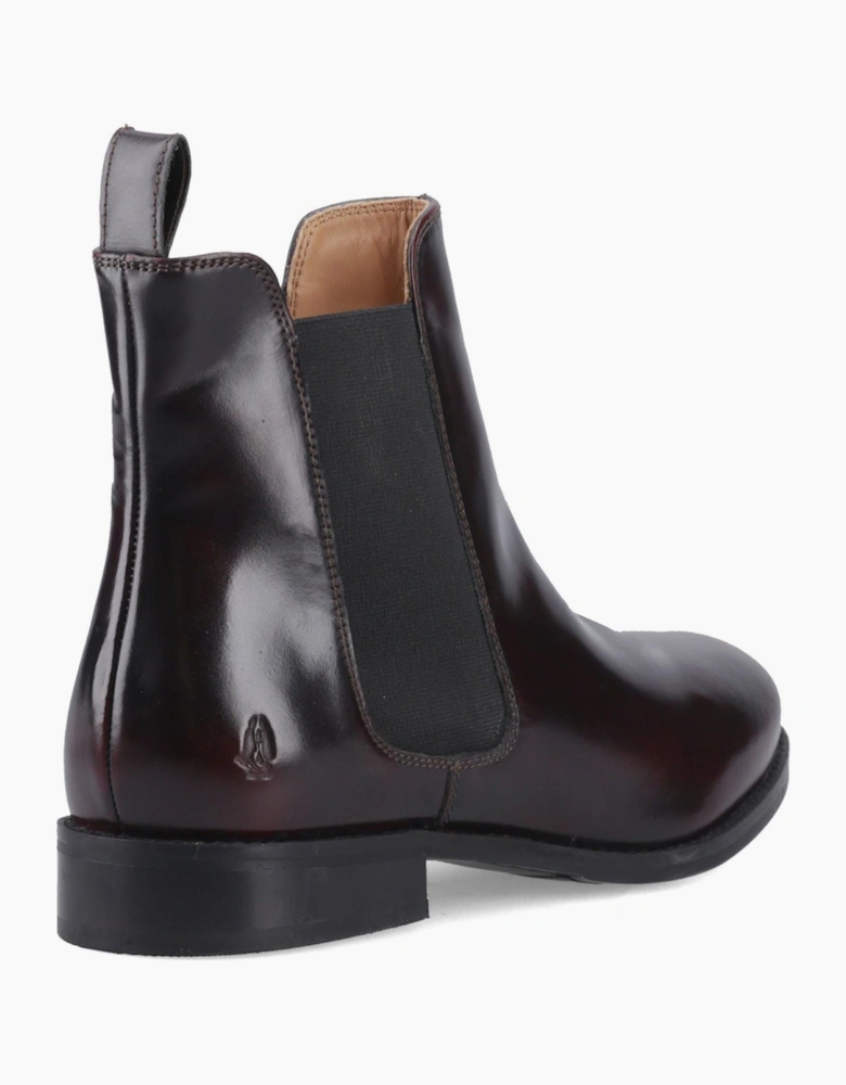 Hush Puppies Colette Leather Women's Bordeaux Wide Fit Flat Chelsea Boots