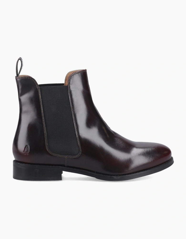 Hush Puppies Colette Leather Women's Bordeaux Wide Fit Flat Chelsea Boots