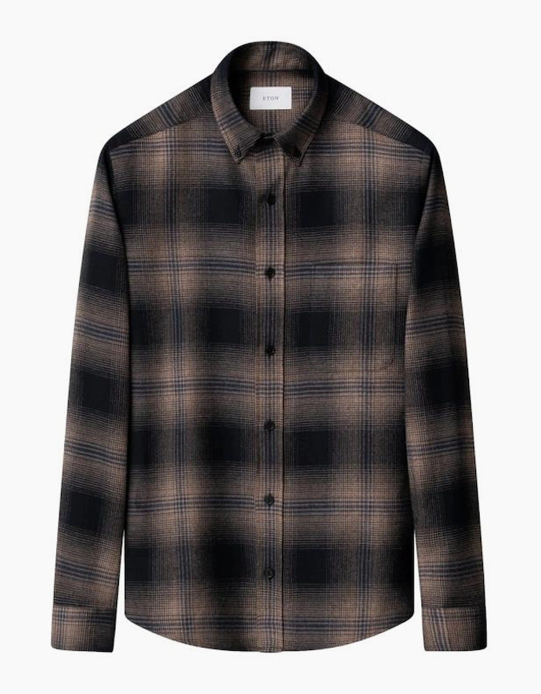 Eton Check Flannel Shirt 28 Navy