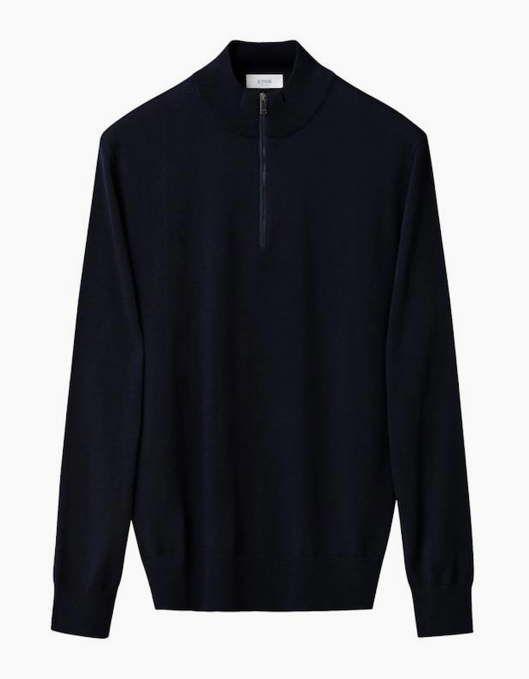 Eton Merino Quarter Zip Sweater 28 Navy