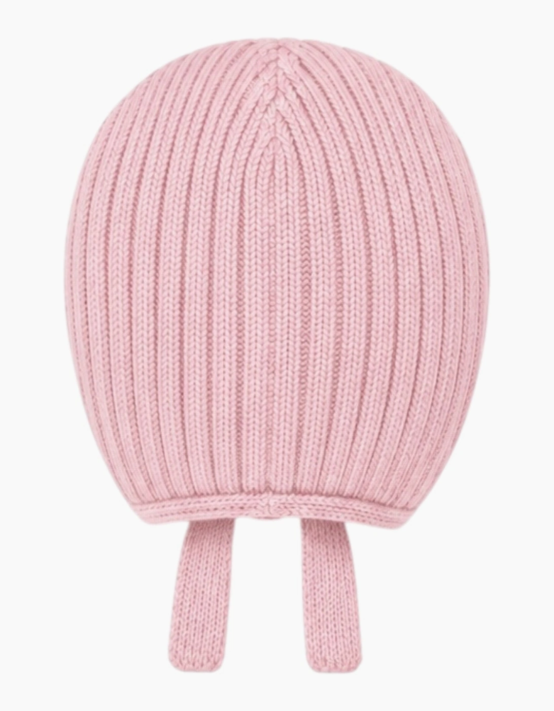 Girls Pale Pink Knit Tie Bonnet