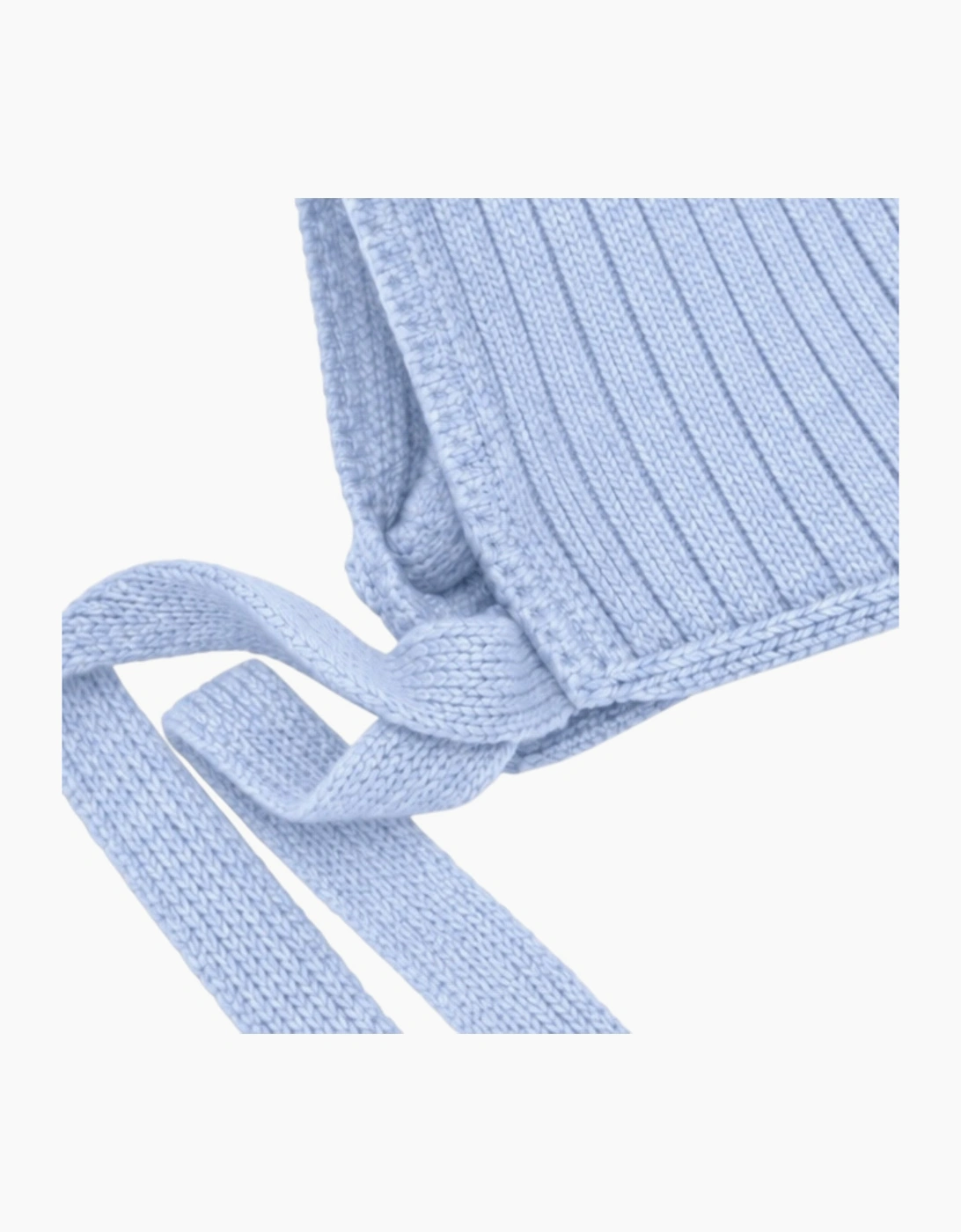 Boys Pale Blue Knit Tie Bonnet