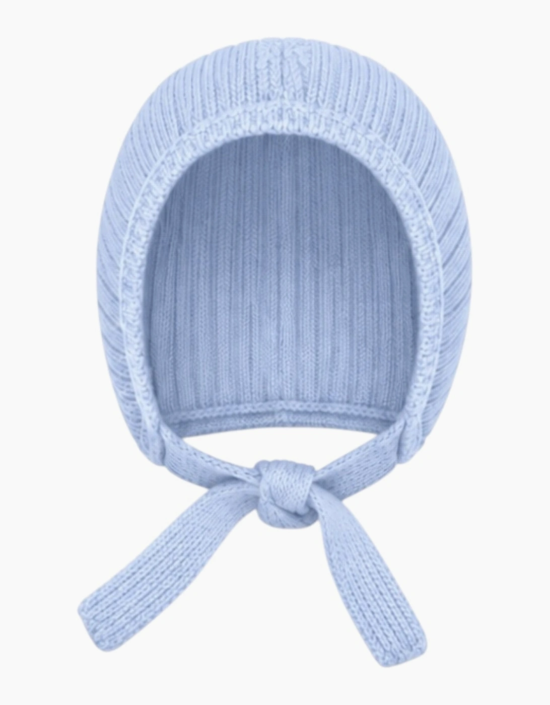 Boys Pale Blue Knit Tie Bonnet