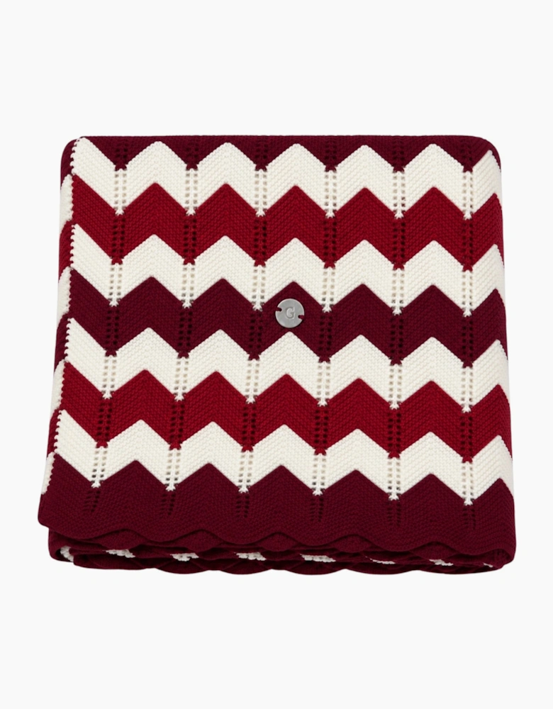 Burgundy Knit Zig Zag Blanket