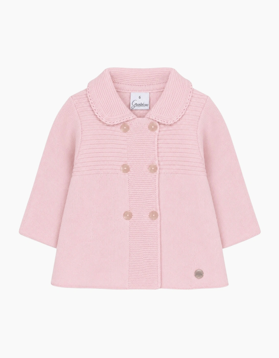 Girls Pale Pink Knit Long Cardigan Coat