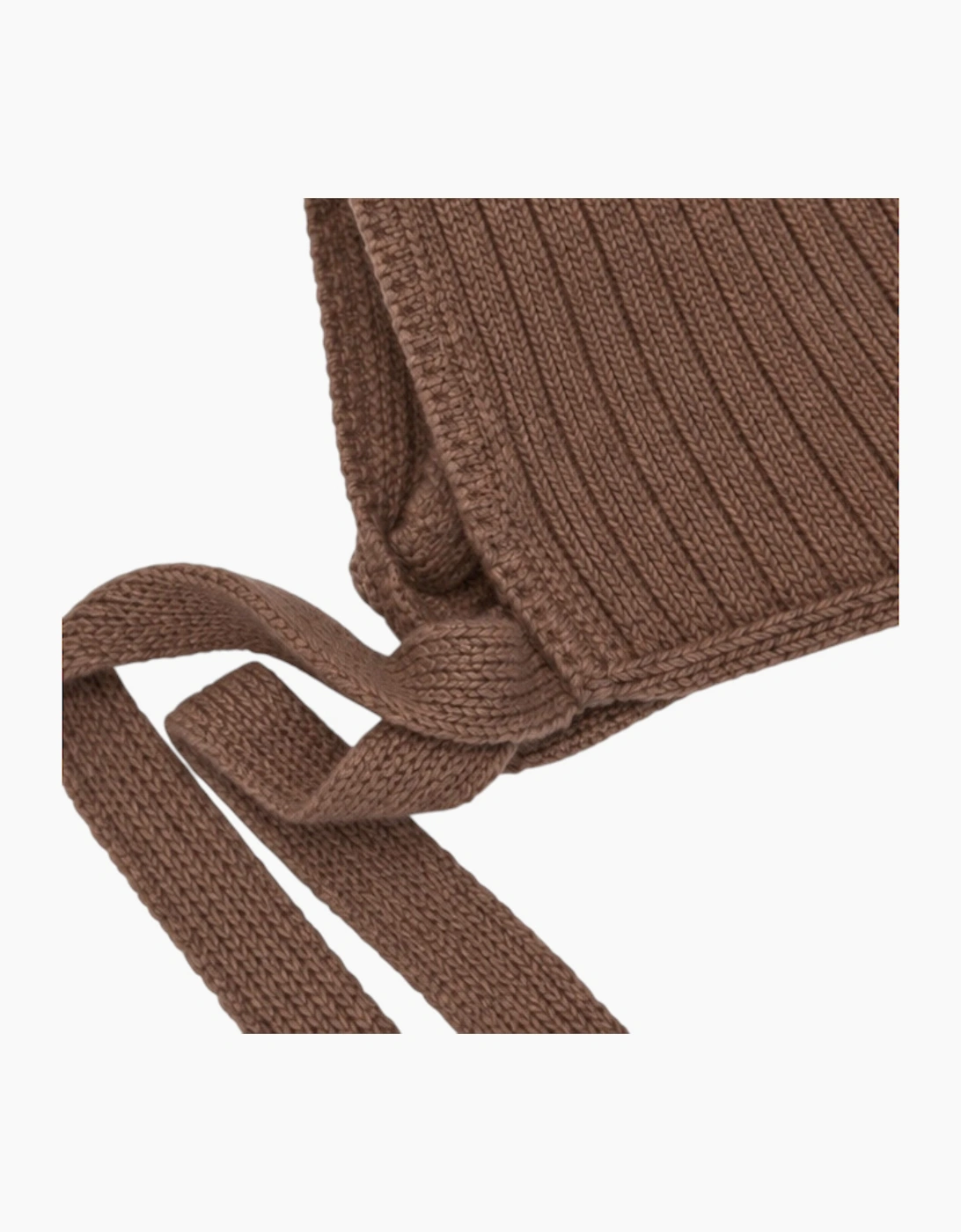 Brown Knit Tie Bonnet