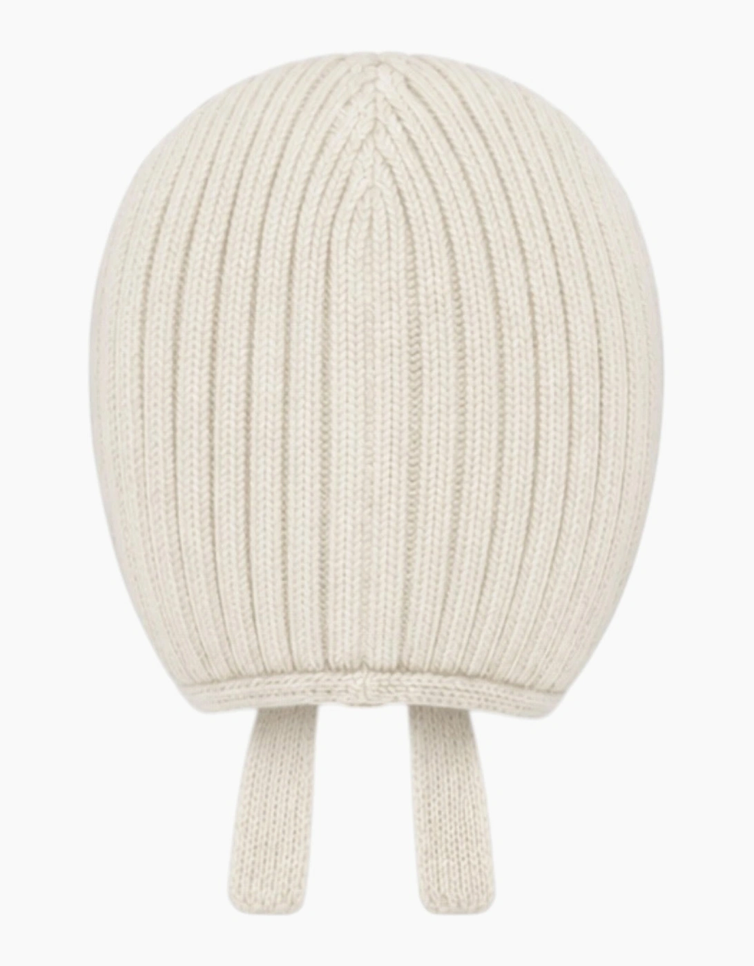 Cream Knit Tie Bonnet