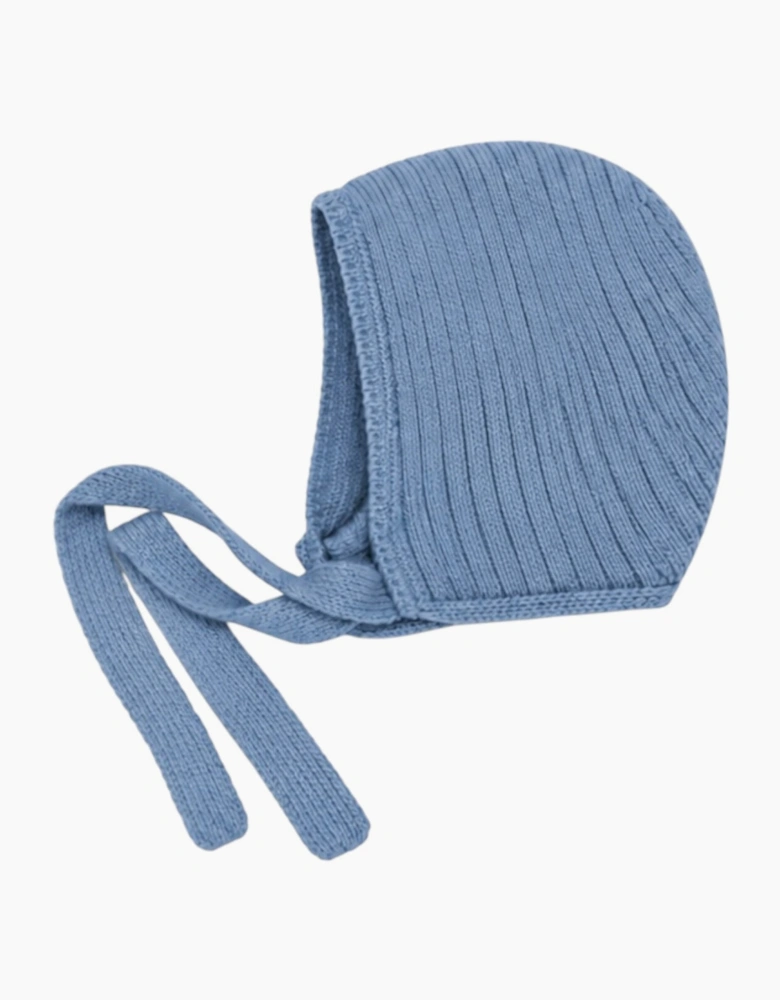 Boys Blue Knit Tie Bonnet