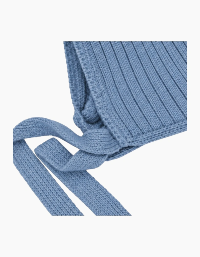 Boys Blue Knit Tie Bonnet