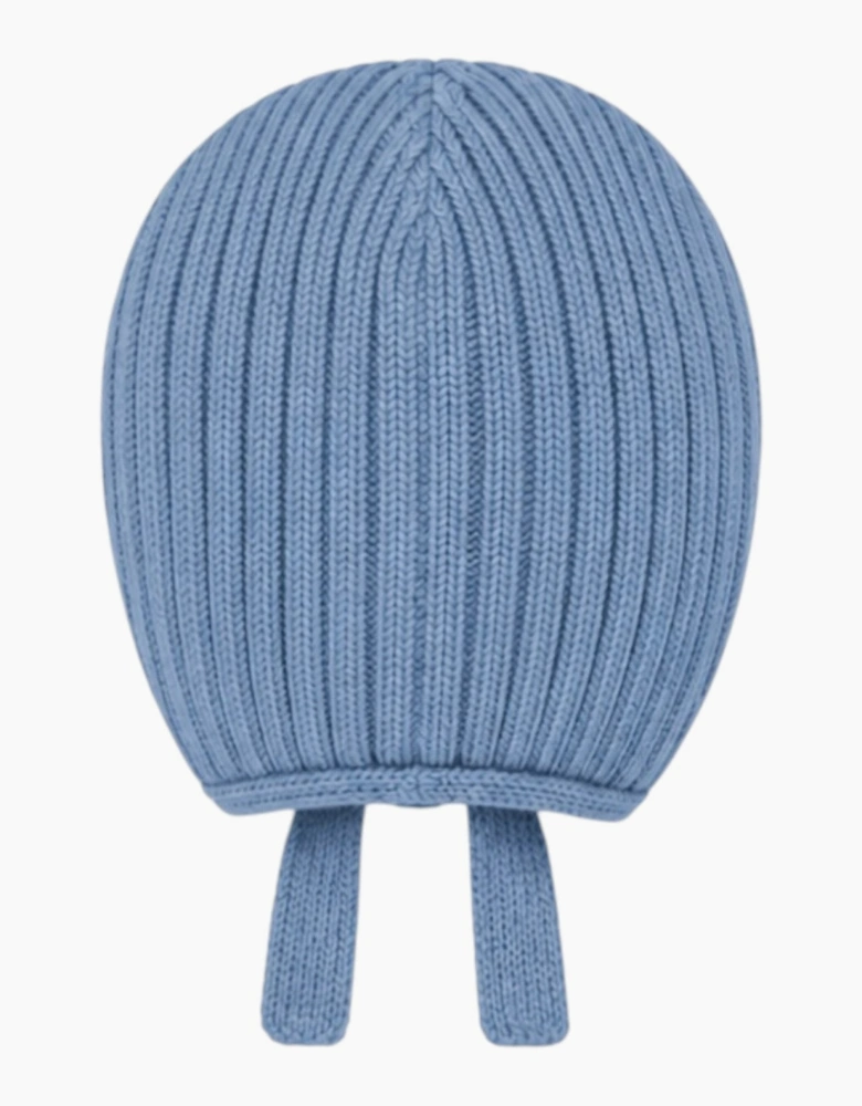 Boys Blue Knit Tie Bonnet