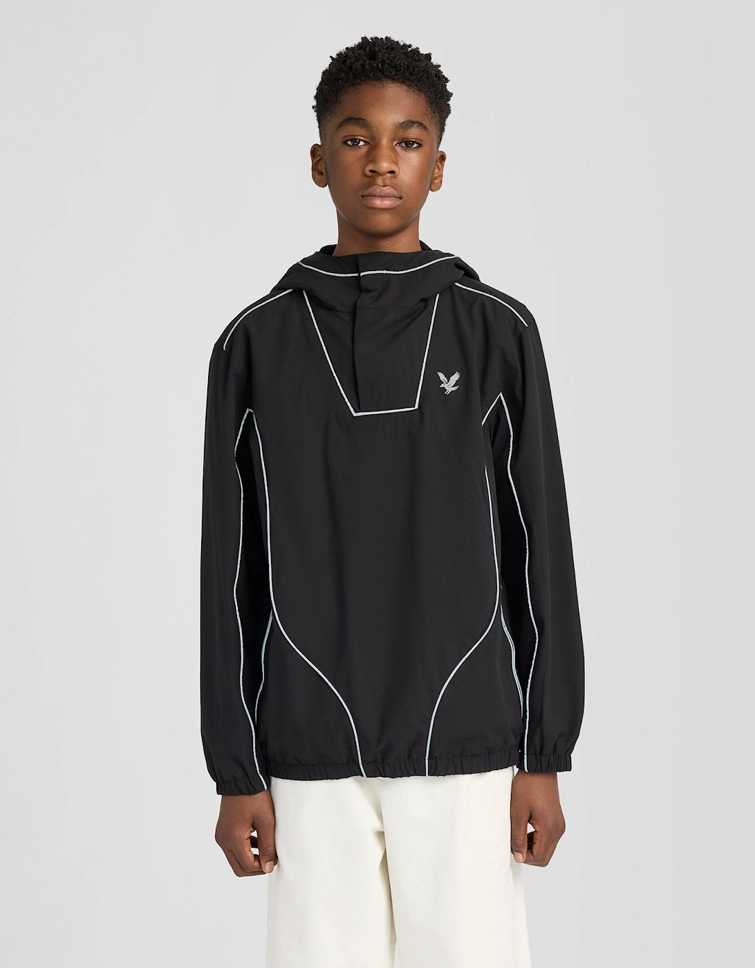 Lyle & Scott Lyle And Scott Boy's Reflective Piped Anorak Jacket - Black