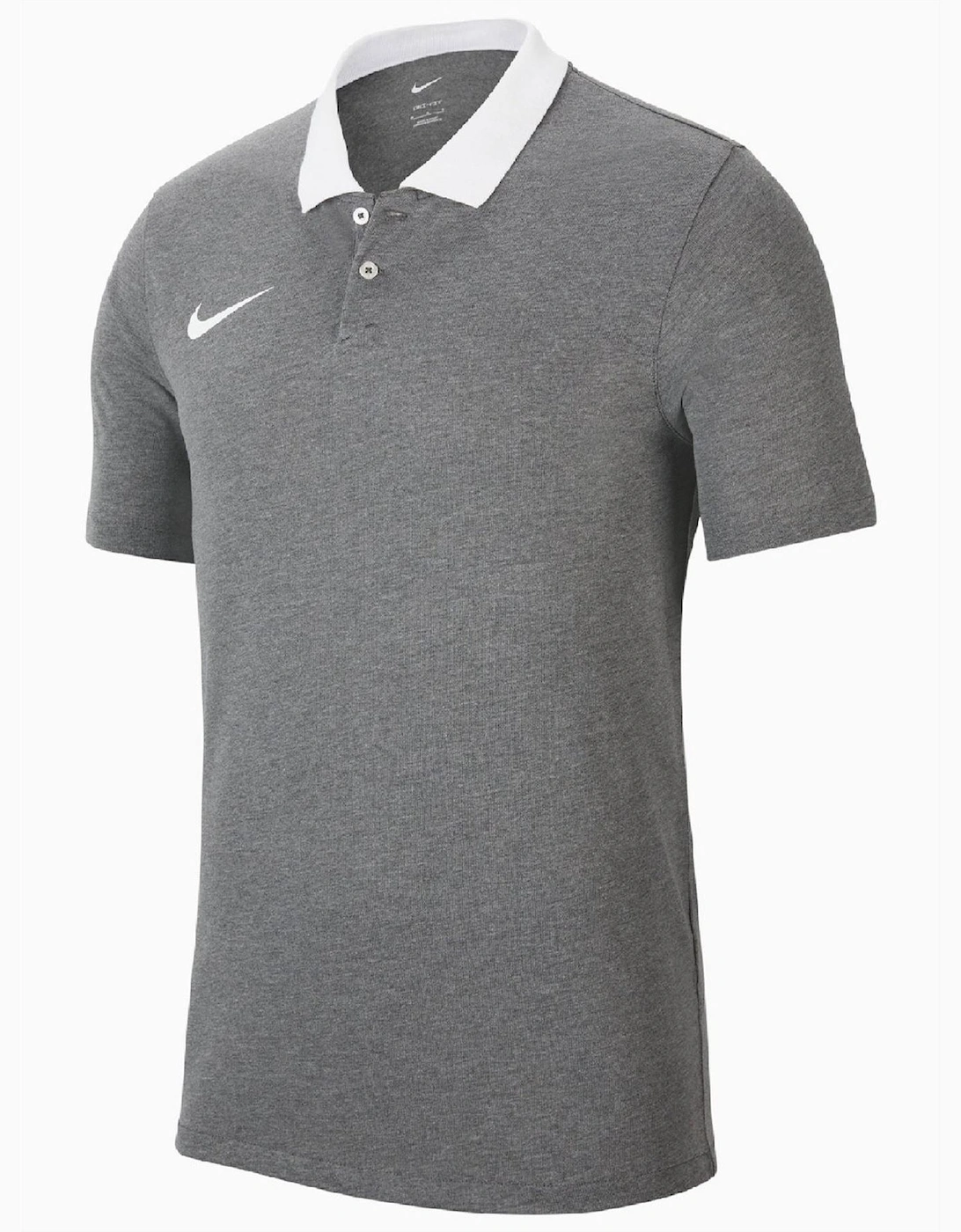 Nike Men's Printed Logo Collared Neck Short Sleeve Shirt - Grey - Size, L