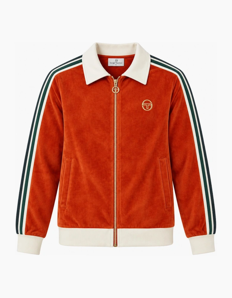 Sergio Tacchini Monte Velour Track Top Jacket Rooibos Tea/Gardenia