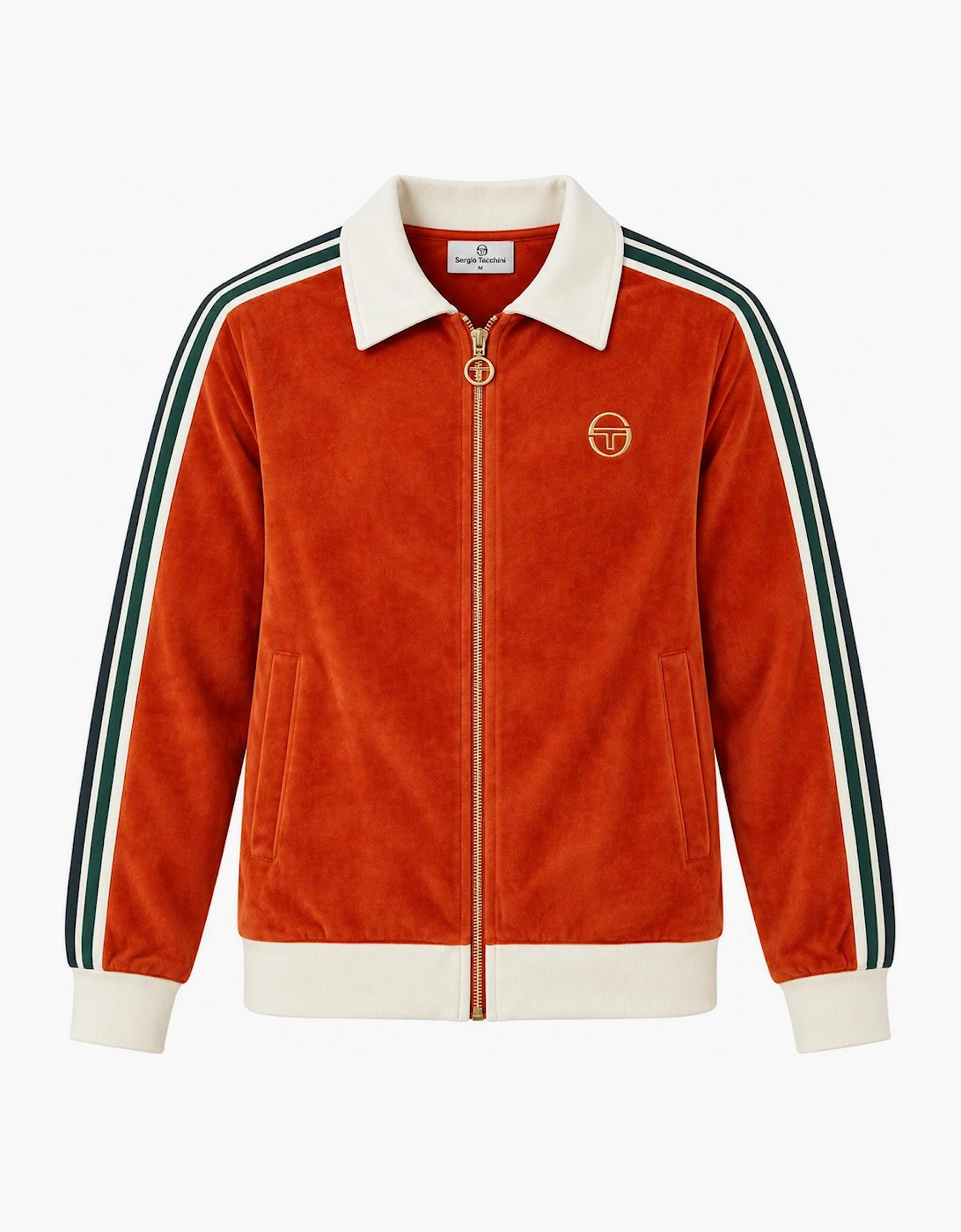 Sergio Tacchini Monte Velour Track Top Jacket Rooibos Tea/Gardenia