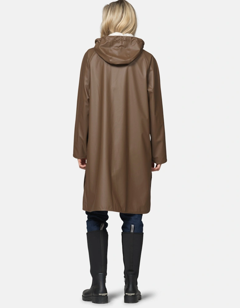 Ilse Jacobsen Rain Womens A-Line Rubberised Raincoat - Mud 206