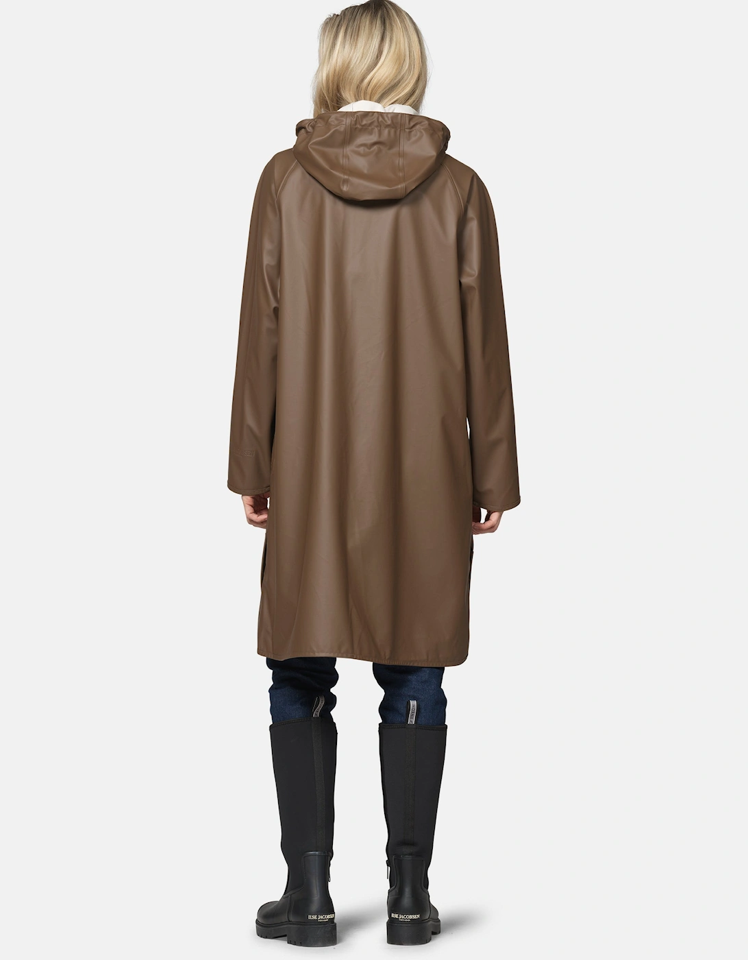 Ilse Jacobsen Rain Womens A-Line Rubberised Raincoat - Mud 206