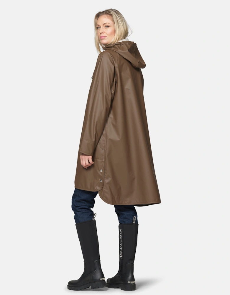 Ilse Jacobsen Rain Womens A-Line Rubberised Raincoat - Mud 206