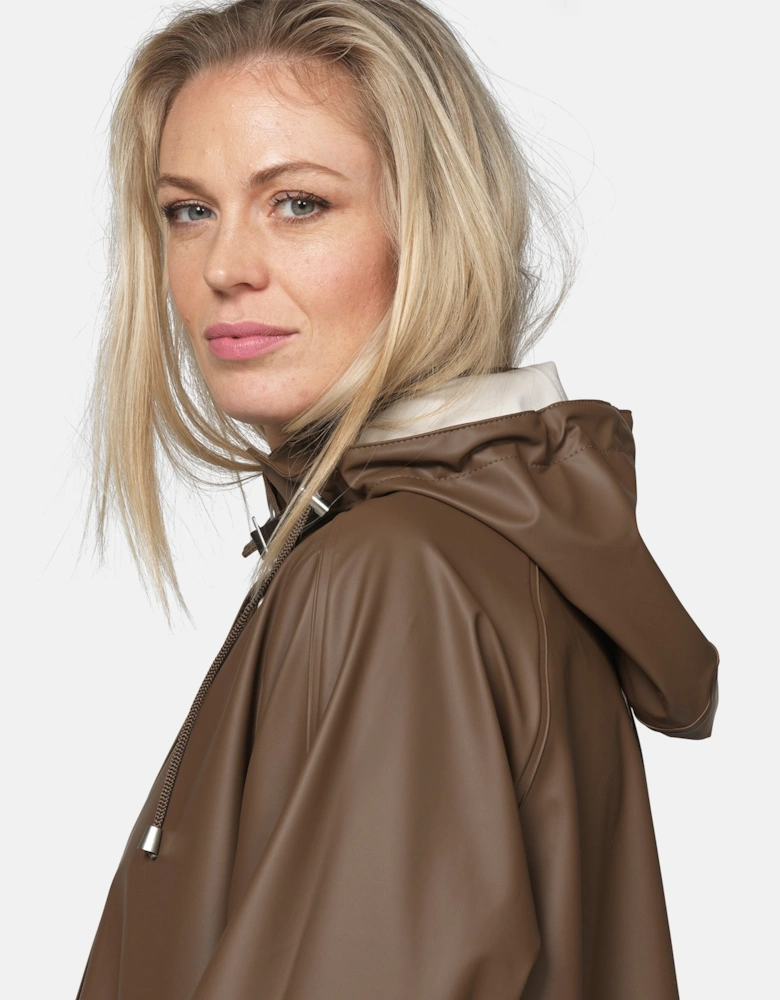 Ilse Jacobsen Rain Womens A-Line Rubberised Raincoat - Mud 206
