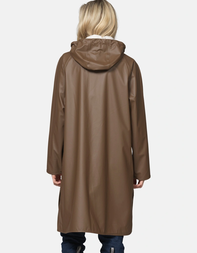 Ilse Jacobsen Rain Womens A-Line Rubberised Raincoat - Mud 206