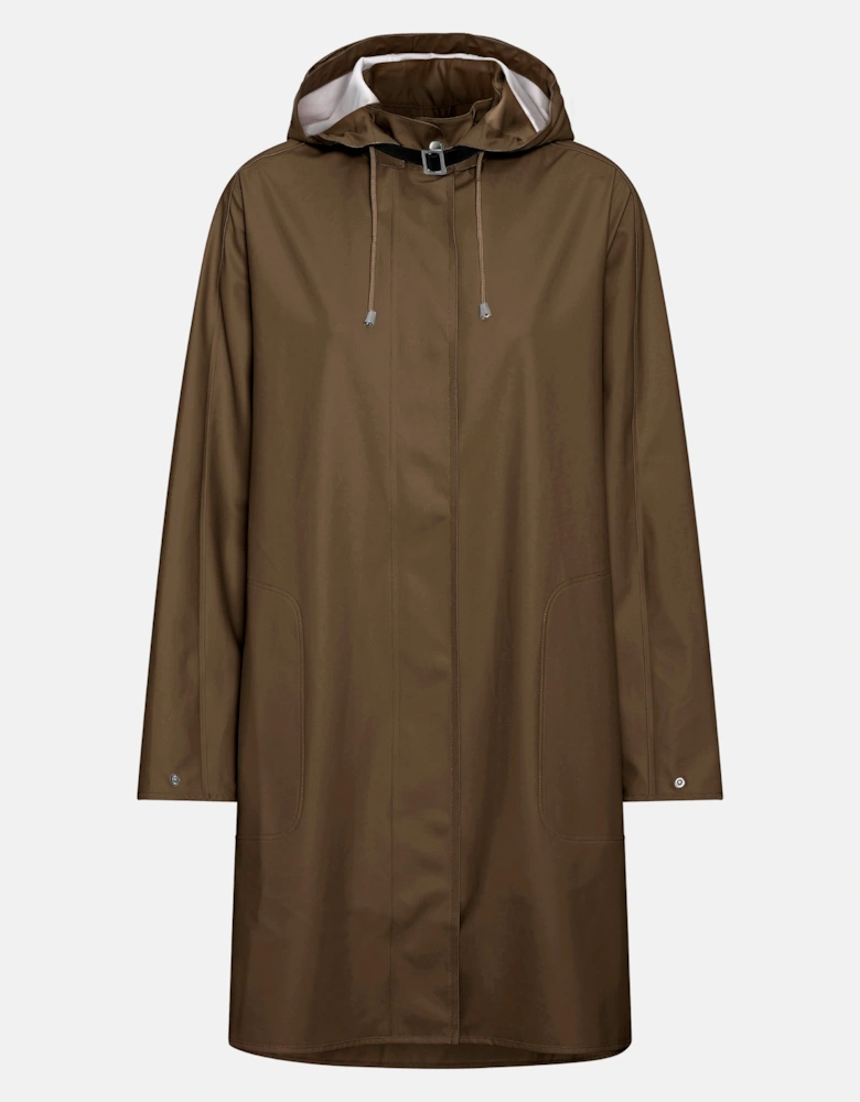 Ilse Jacobsen Rain Womens A-Line Rubberised Raincoat - Mud 206