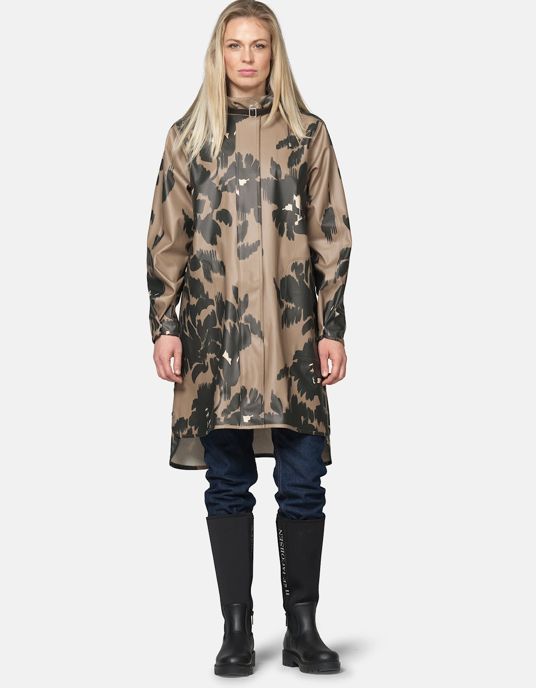Ilse Jacobsen Rain Print Womens A-Line Rubberised Raincoat - Floral Decors 732