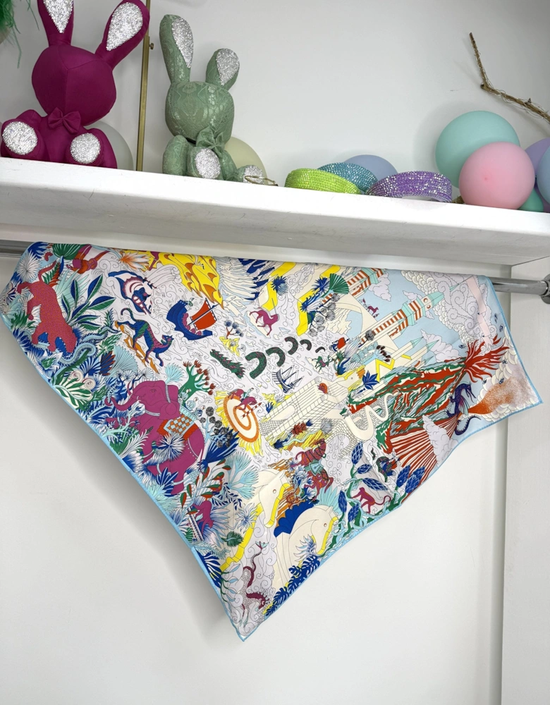 Multi Coloured Hand Crafted Silk Blend Scarf