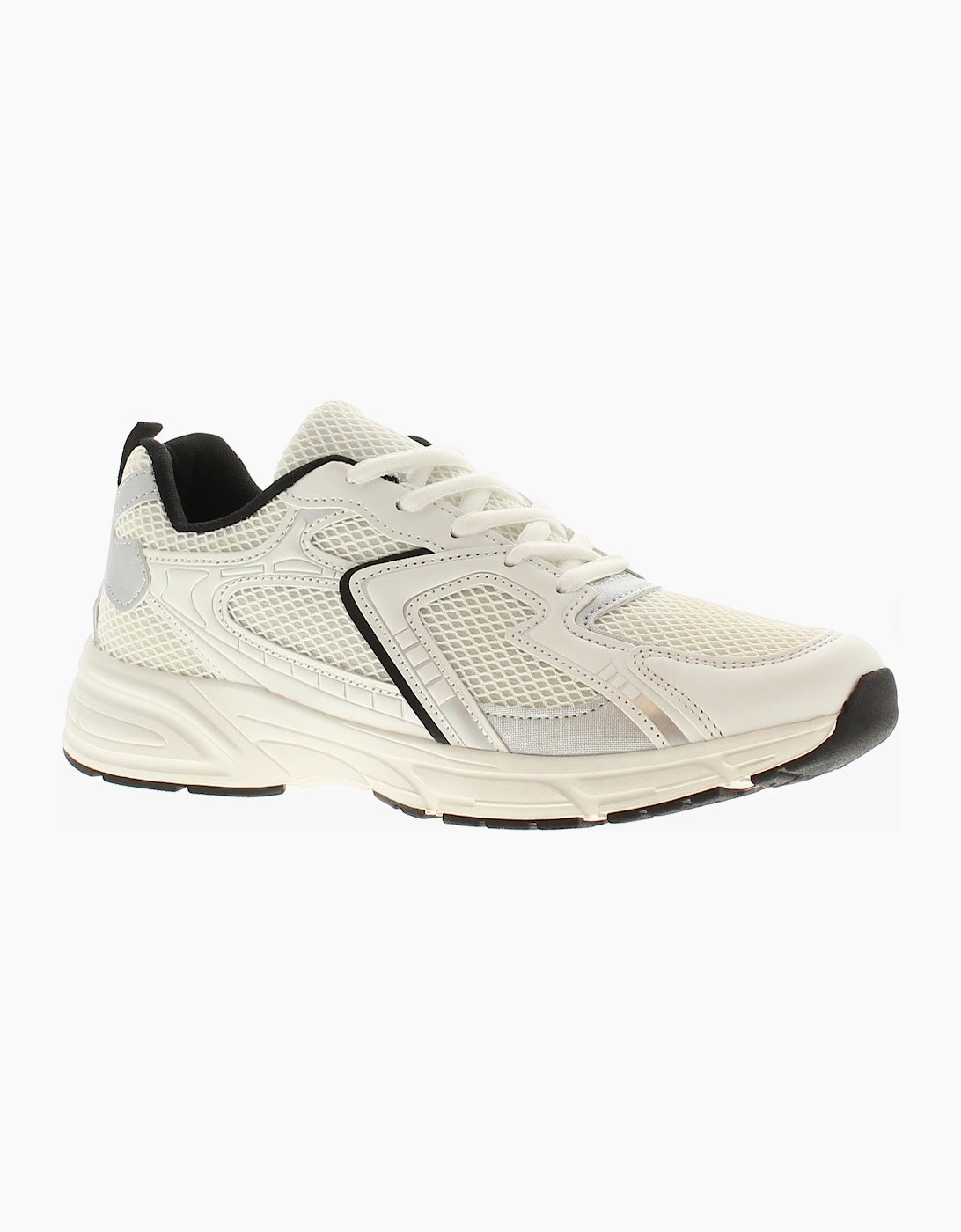 SURGE Mens Trainers Rev Lace Up white silver UK Size