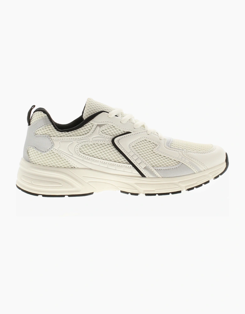 SURGE Mens Trainers Rev Lace Up white silver UK Size
