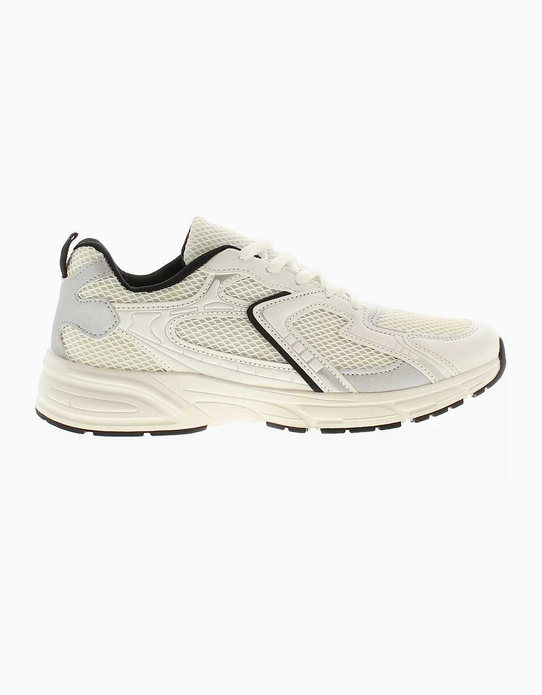 SURGE Mens Trainers Rev Lace Up white silver UK Size