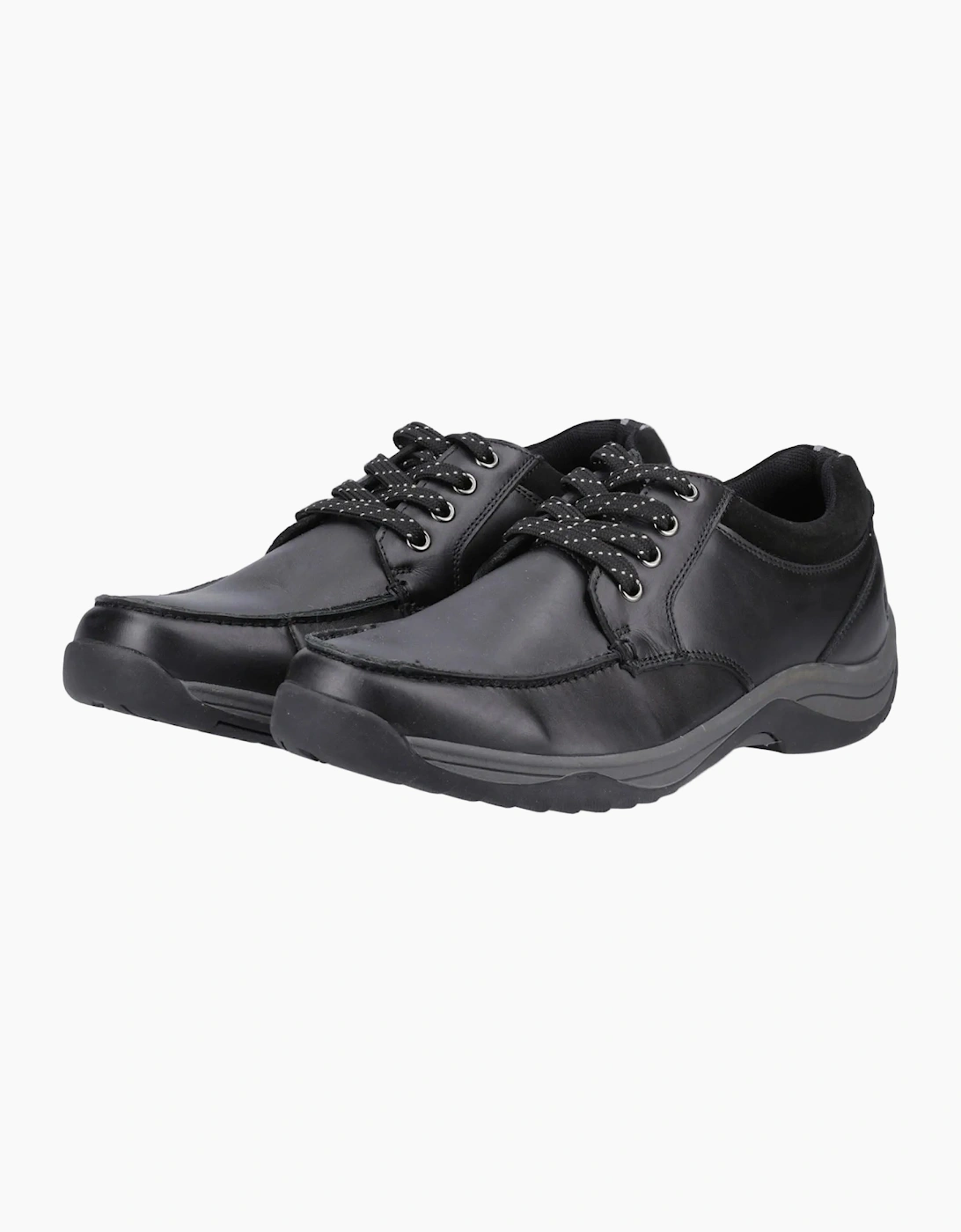 Hush Puppies Derek Leather Men's Black Lace-Up Shoes