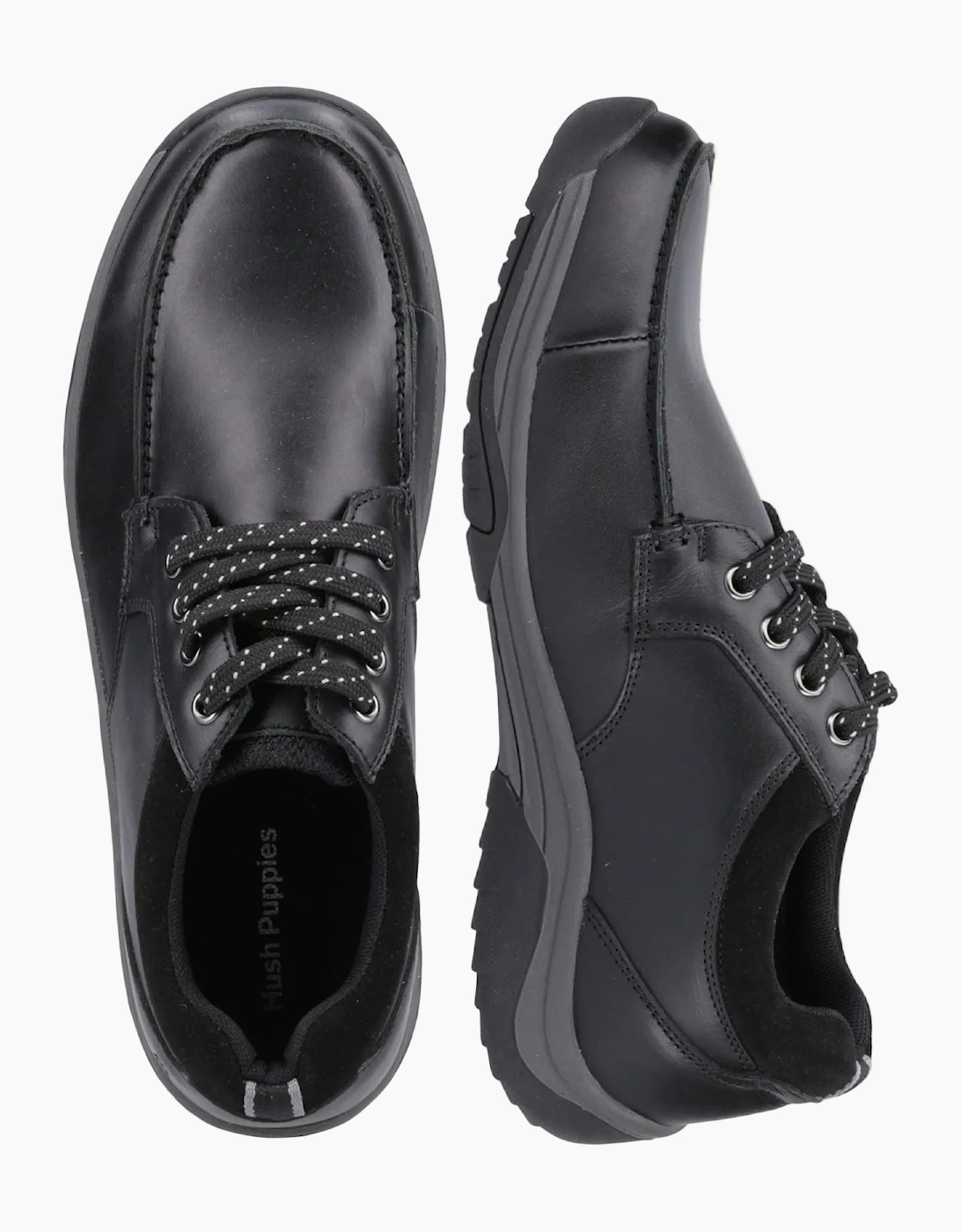 Hush Puppies Derek Leather Men's Black Lace-Up Shoes