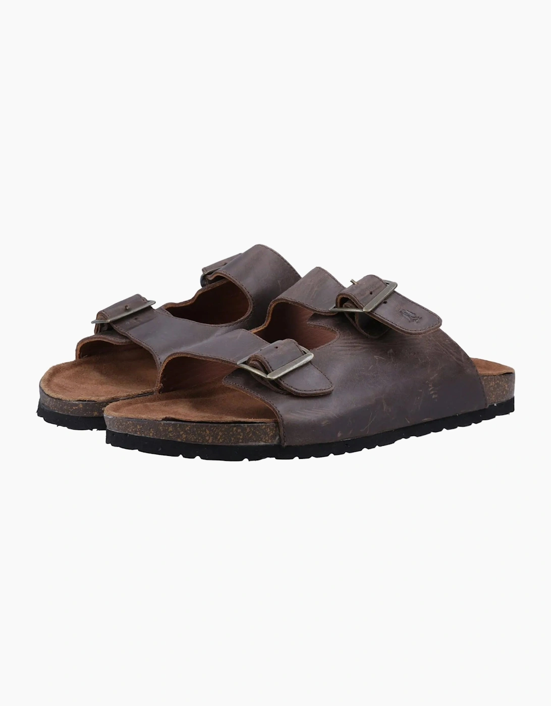 Hush Puppies Nash Slider Leather Men's Brown Sandals