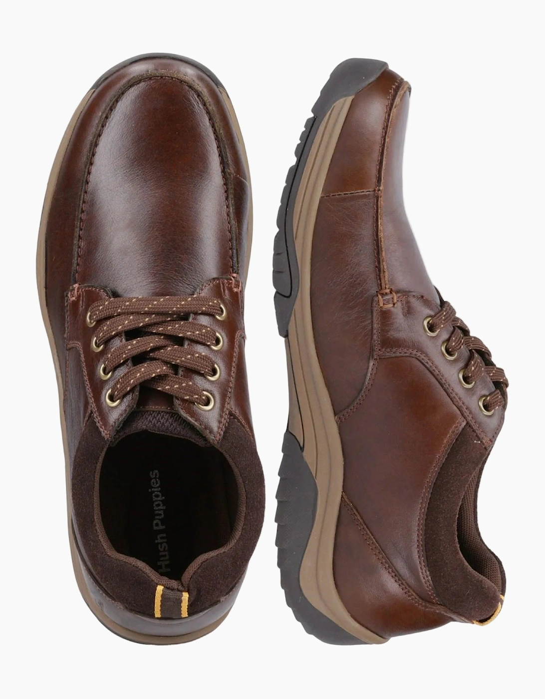 Hush Puppies Derek Leather Men's Coffee Lace-Up Shoes