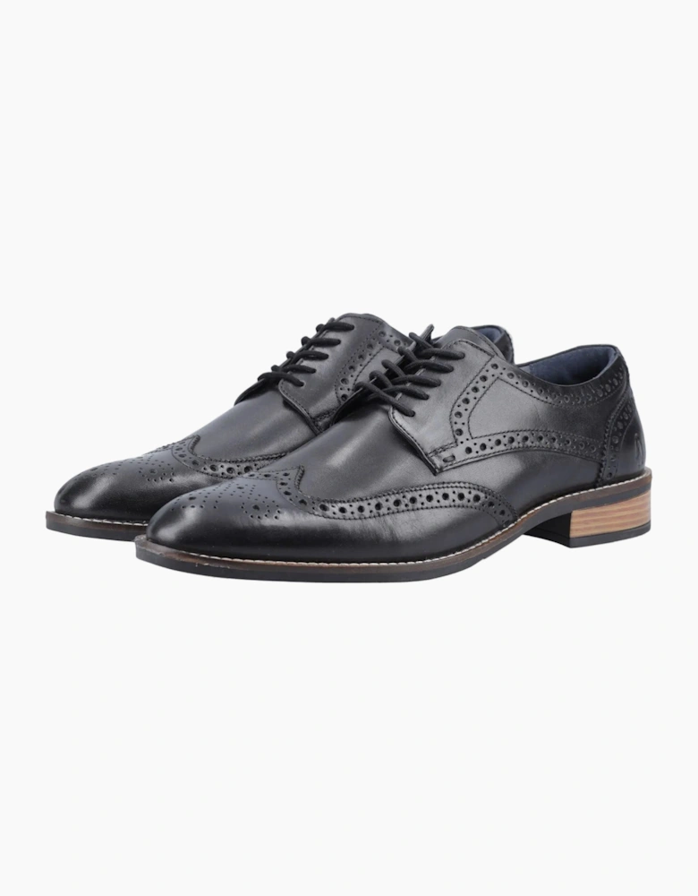 Hush Puppies Dustin Brogue Leather Men's Black Brogues Shoes