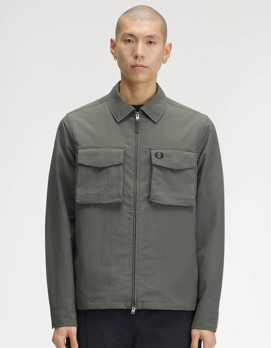 Fred Perry Mens Ripstop Pocket Overshirt - Field Green 638