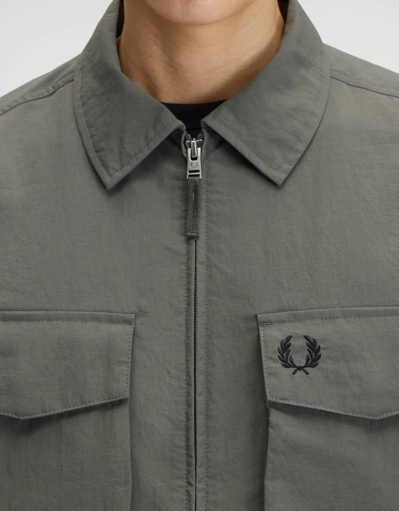 Fred Perry Mens Ripstop Pocket Overshirt - Field Green 638