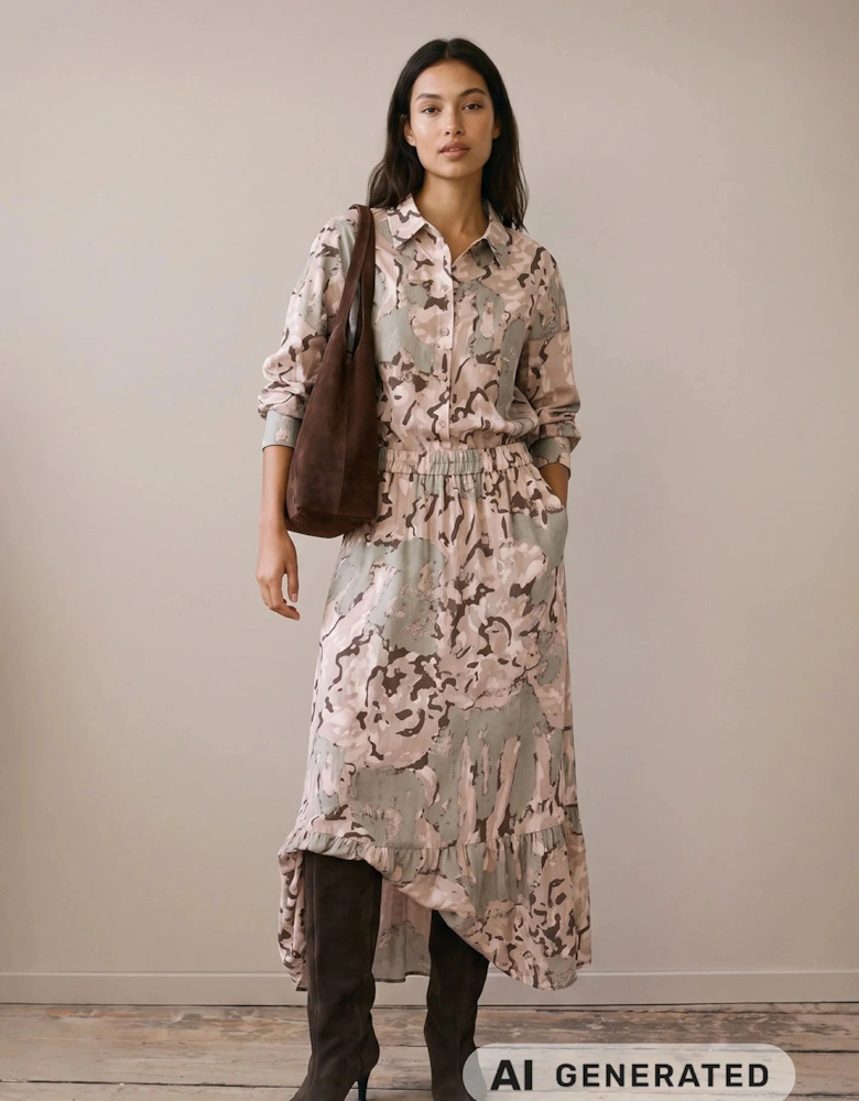 Lion print abstract blouse