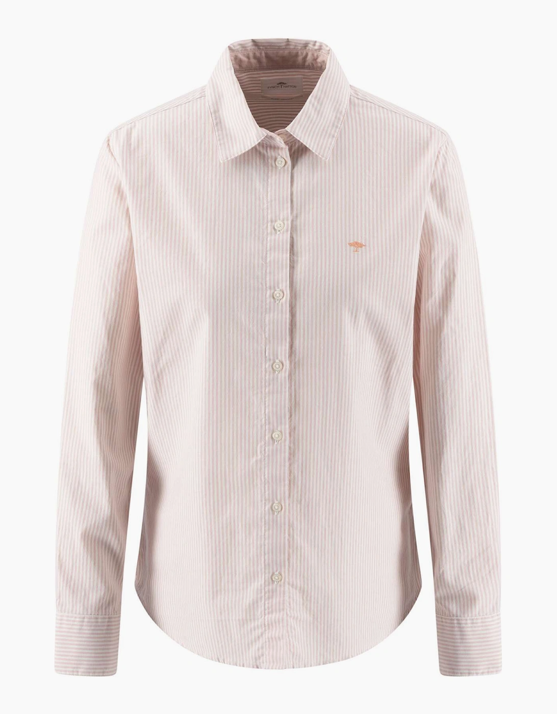 Cotton stripe collared shirt