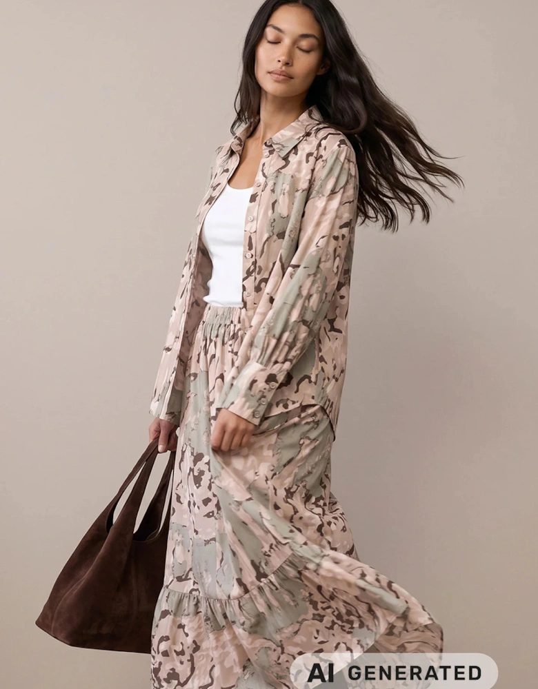 Lion print abstract blouse