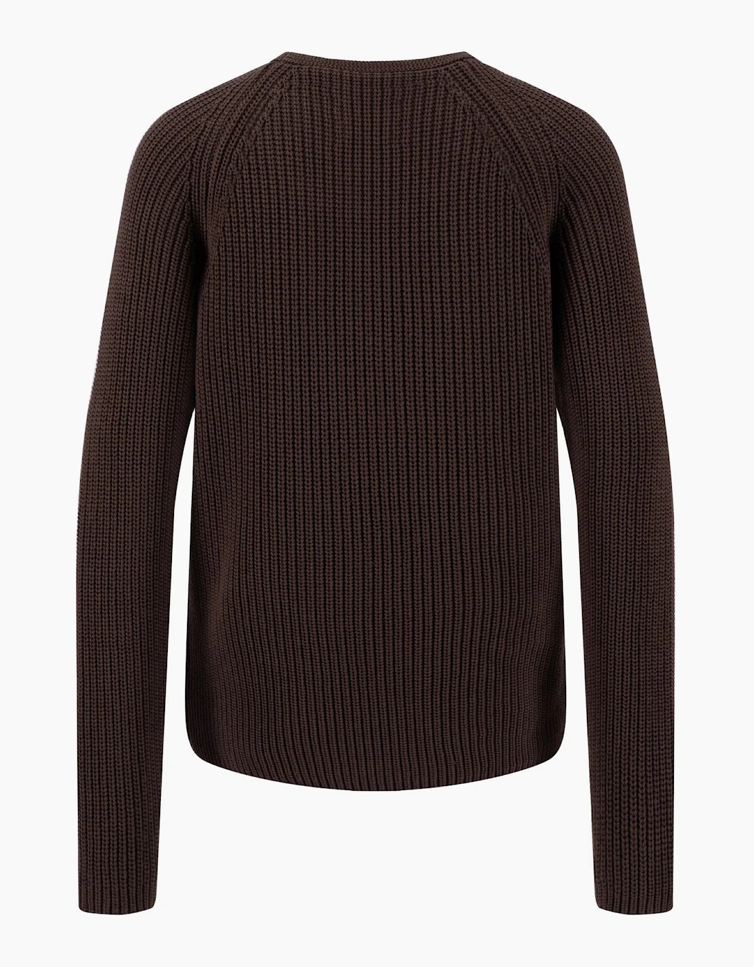 O neck cotton pullover in espresso